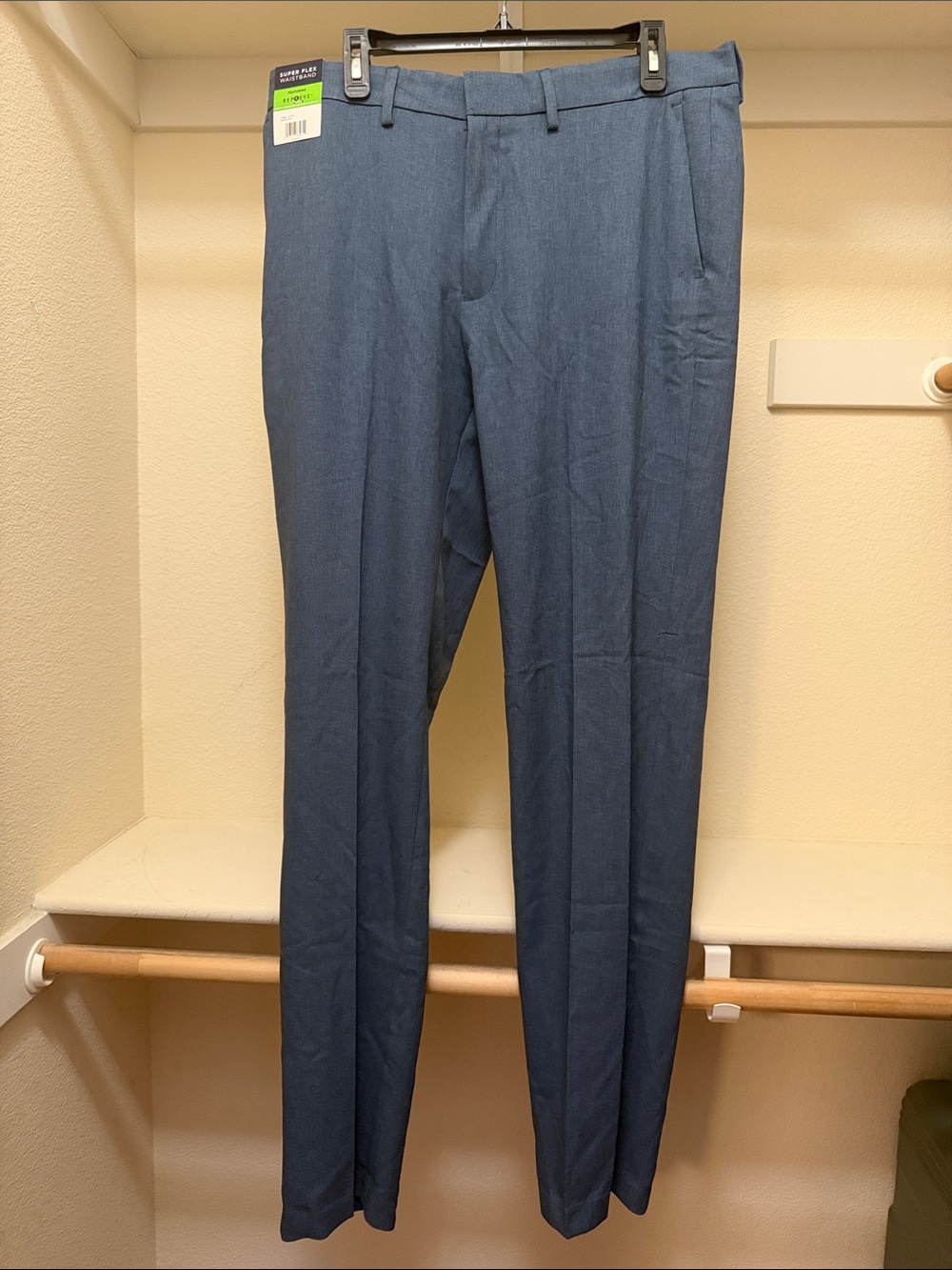 Kenneth Cole Reaction Men's Blue Dress Pants - Flat Front
